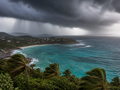 hurricane over tropical cove