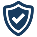 a shield icon with a checkmark inside it