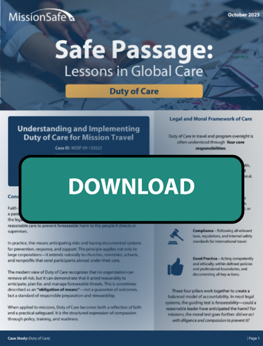 Safe Passage Duty of Care Thumbnail for download