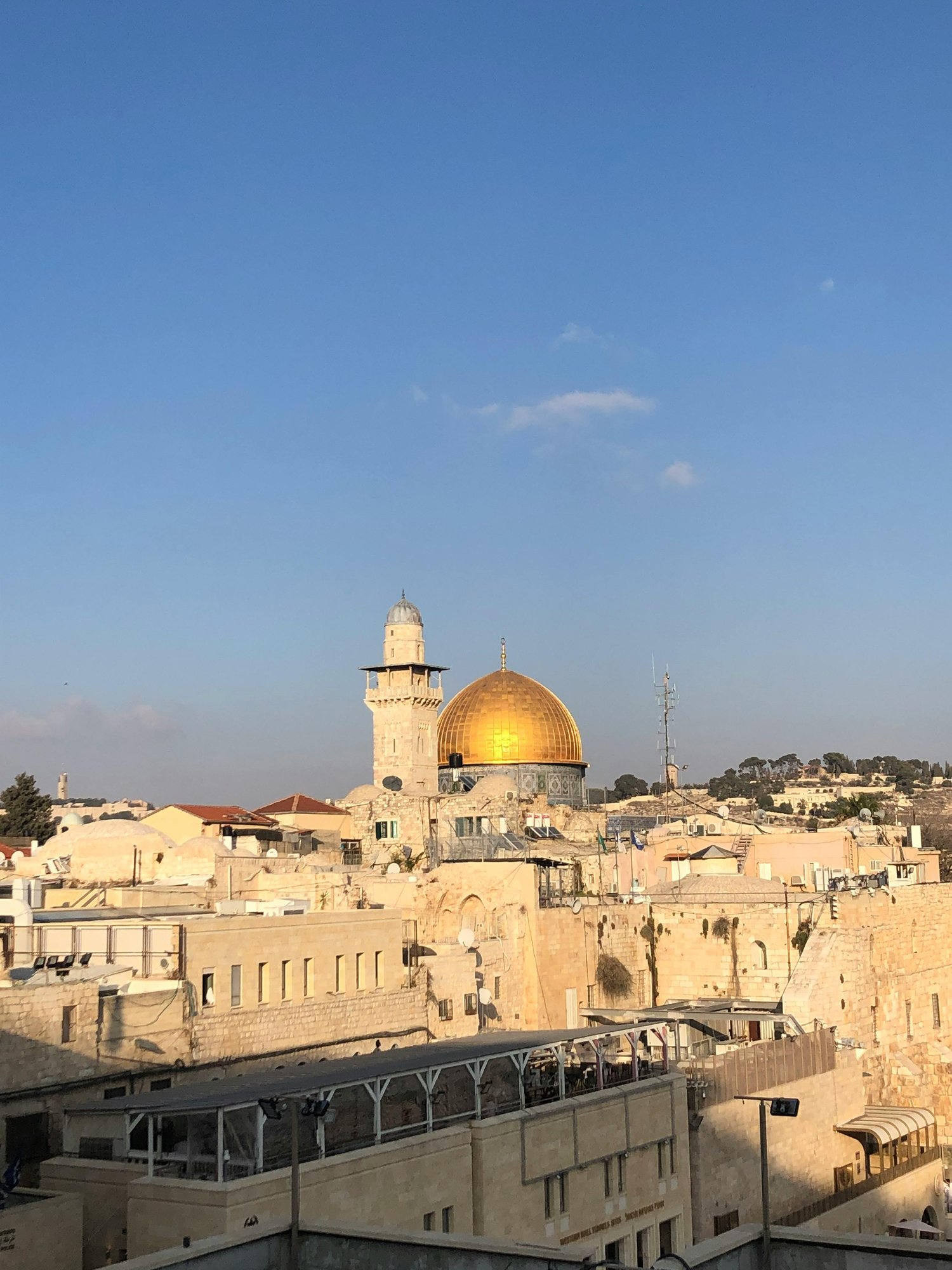 Sunshine over golden dome in Israel